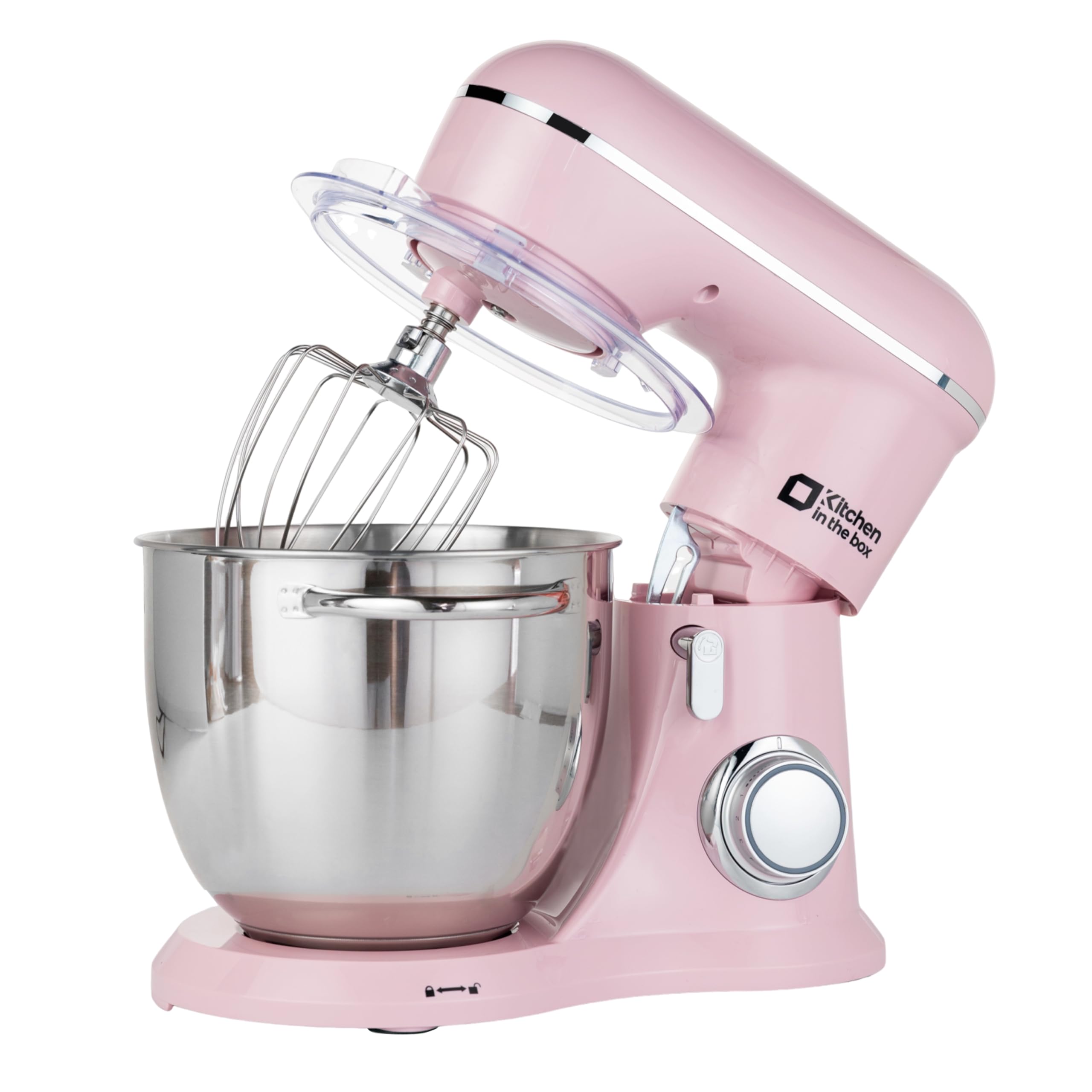 Kitchen in the box Stand Mixer, 6L Electric Food Mixer with 10 Speeds, 1300W Kitchen Appliance for Home Baking, Colorful Design Baking Tool for Bread Dough Cake with Dough Hook, Whisk, Beater (Pink)