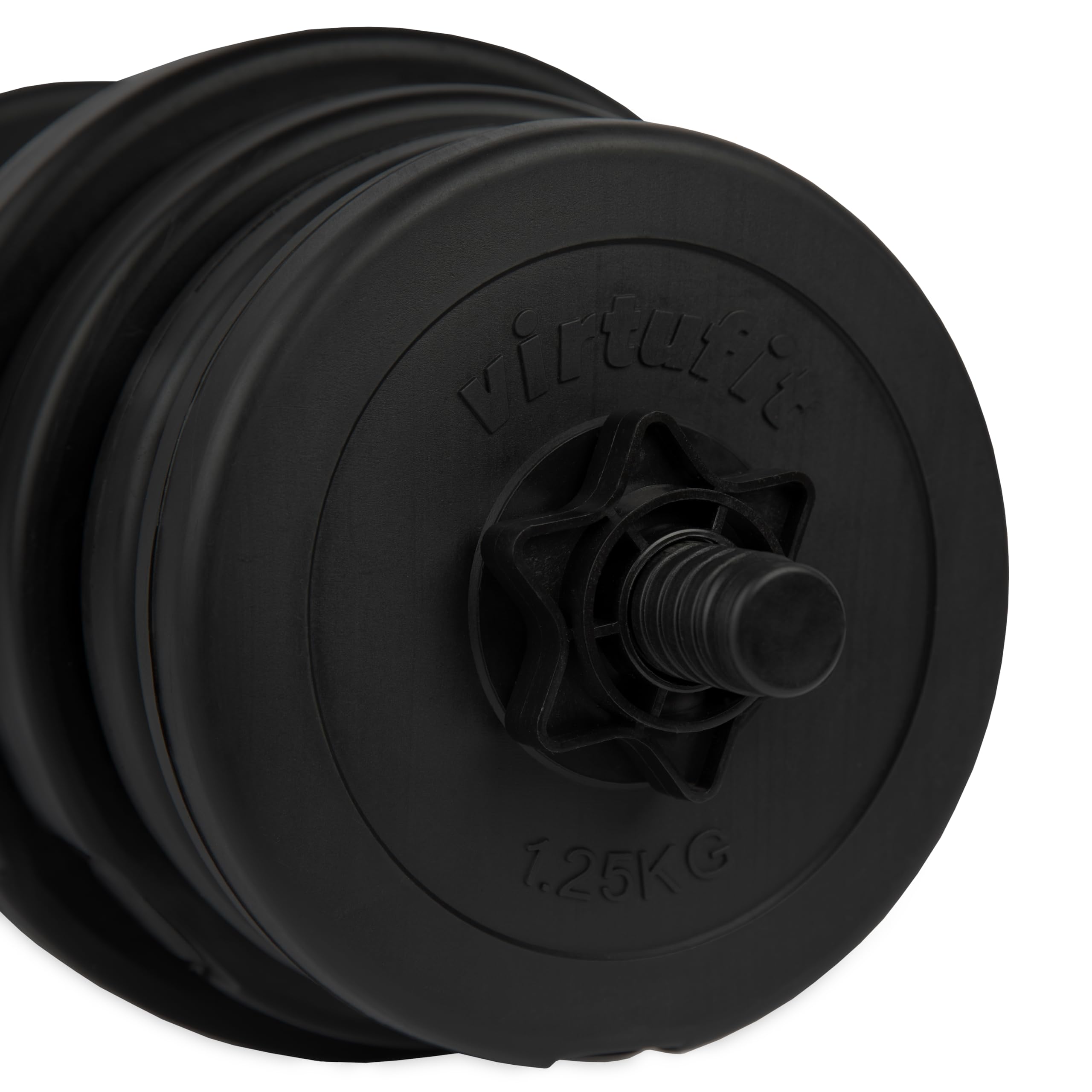 VirtuFit Juego de mancuernas ajustables – Mancuernas cortas para entrenamiento de fuerza, culturismo – 2 en 1 – 30 kg – Vinilo