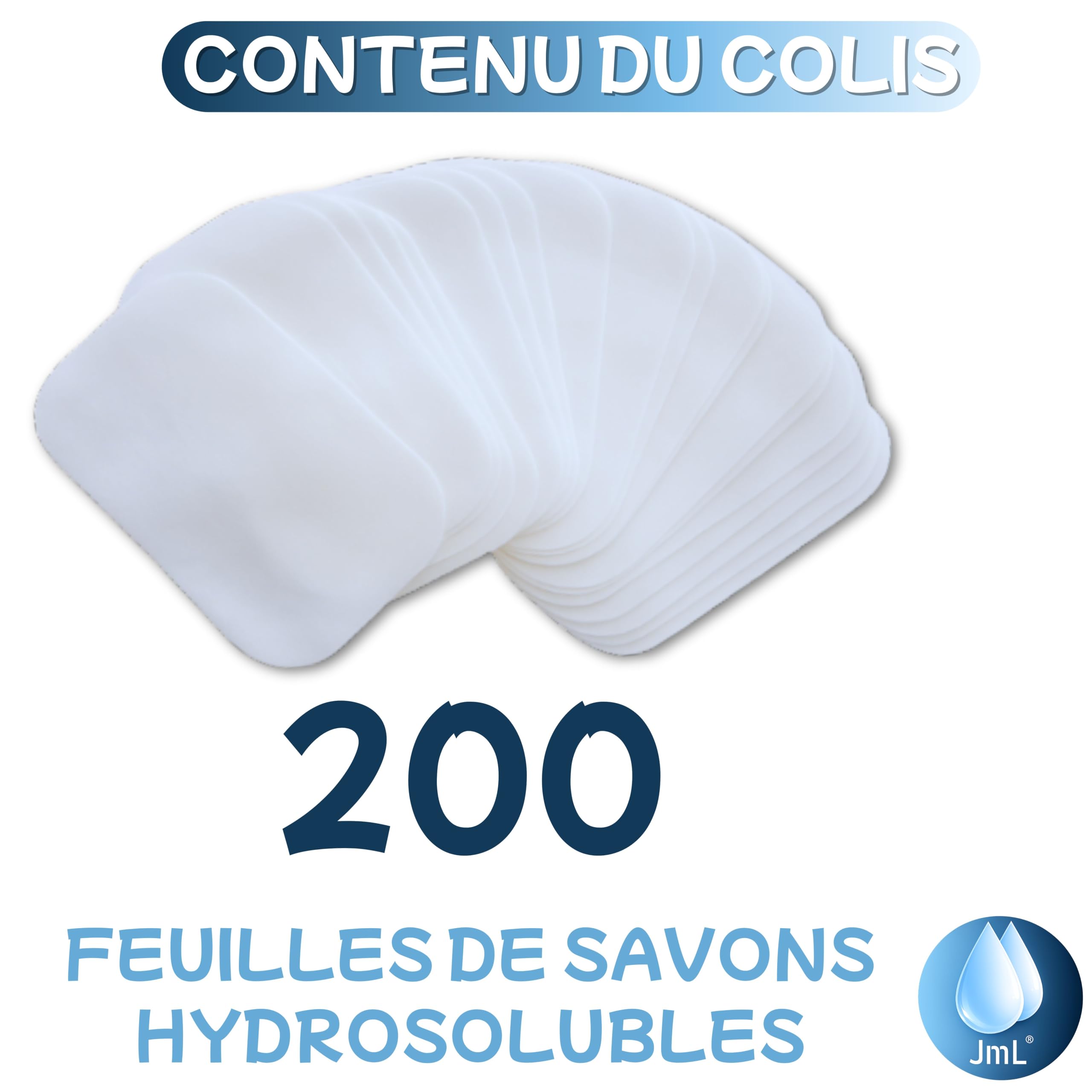200 Feuilles Savon Hydrosoluble pour Mains JaMoonLBV JmL® Marque Française