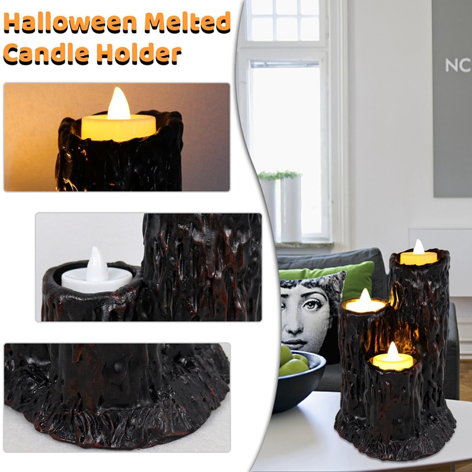 Generisch Decorazione per Halloween a LED senza fiamma, in resina, tronchi d'albero