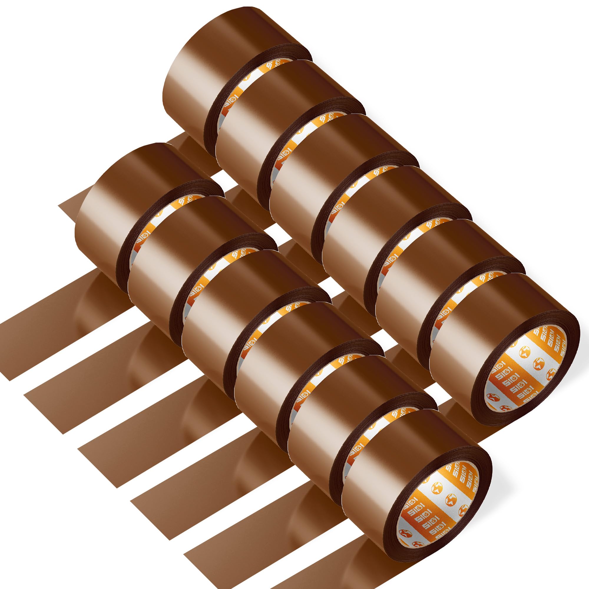 Nastro da imballaggio, nastro adesivo marrone, nastro da imballaggio, nastro per imballaggio scatole traslochi e spedizione, nastro imballaggio marrone largo 48 mm x 120 m - SIDI (12 pezzi)