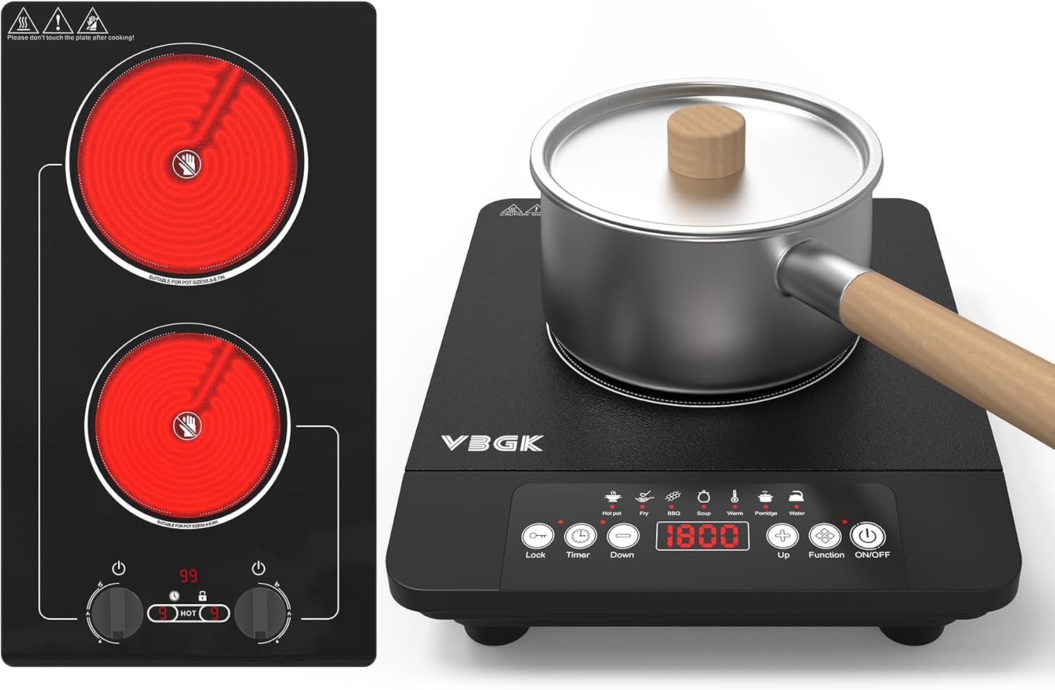 Estufa Vitrocerámica 2 Puestos 110V