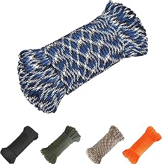 650lb Paracord Rope, HAOMUK Black Parachute Cord 100 Feet 10 Strand Core Nylon Rope for Outside Survival Tactical Gear Emergency Camping Bracelets Handle Wraps Keychain