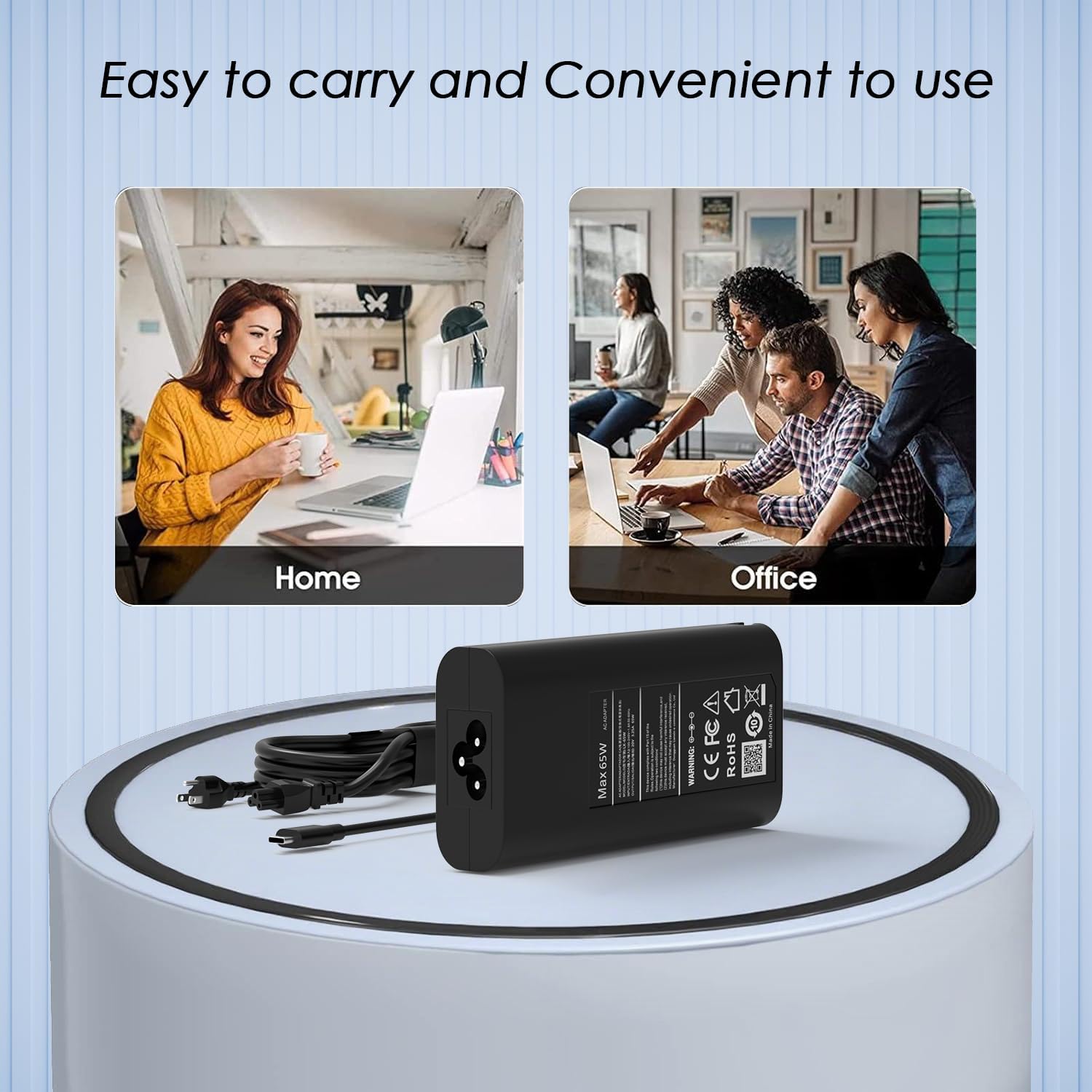 65W USB C Charger Compatible with Dell 14 16 Plus DB04250 DB04255 DB06250 DB16250 Pro 13 14 16 PB13250 PC14250 PC16250 PB16250 Type C Cord