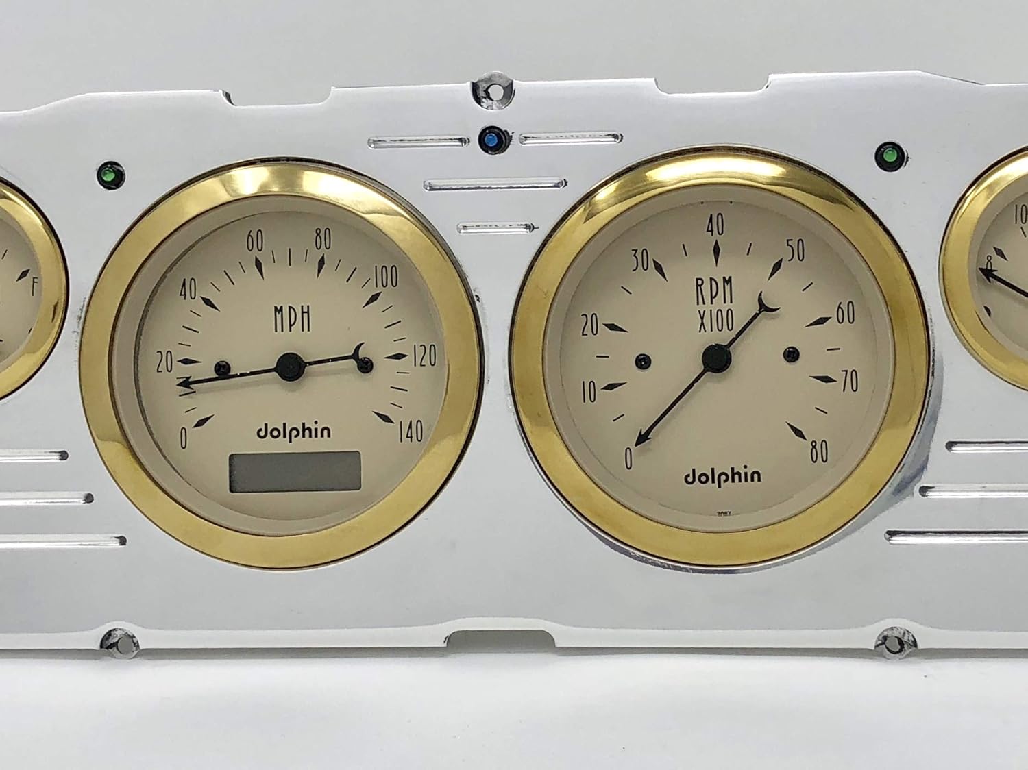Dolphin Gauges 1960 1961 1962 1963 Chevy Truck 6 Gauge Dash Cluster Panel Set Programmable Gold