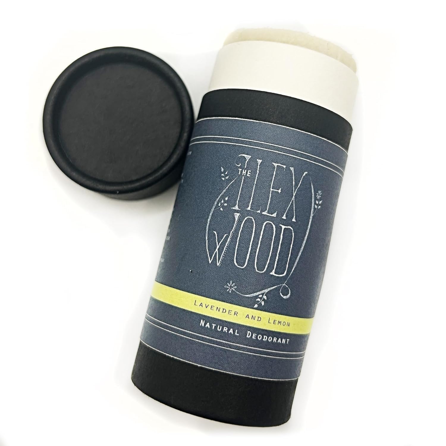 The Ilex Wood - Desodorante natural de lavanda y limón - 70 ml. En tubo de cartón ecológico, vegano, sin plástico, sin alcohol, sin toxinas, sin sales de aluminio y sin crueldad animal