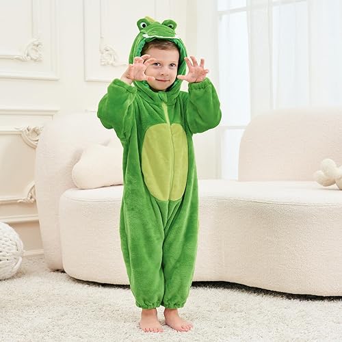 Miniatura 4 de LOLANTA Disfraz de bebé niño con capucha de franela para niños pequeños, disfraz de animal de Halloween de 1.5 a 4.5 años