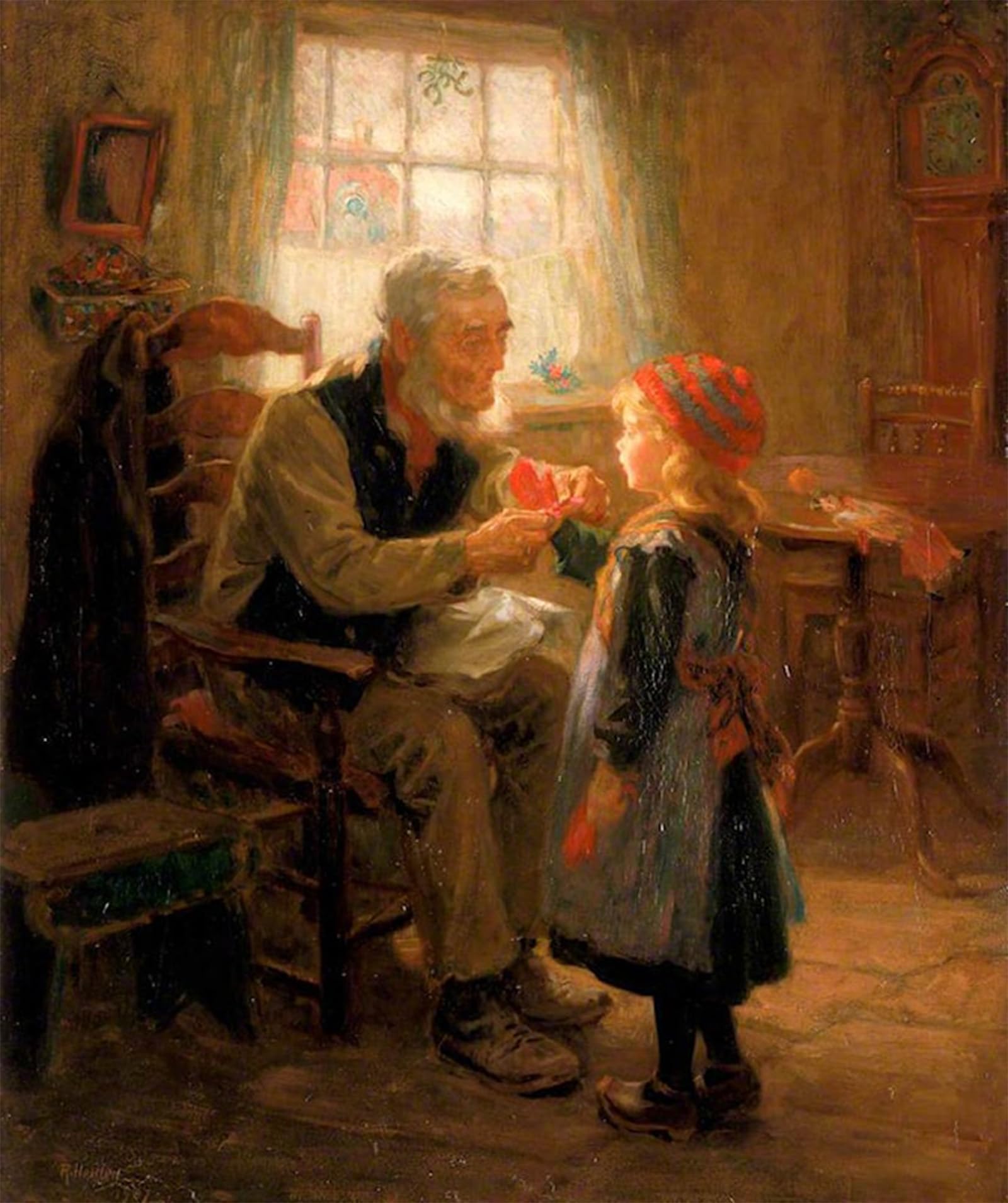 SERENDIPITP Vintage Picture Print on Canvas Wall Art Poster Mittens by Ralph Hedley Artwork Print Poster for Wall Decor 60x90cm