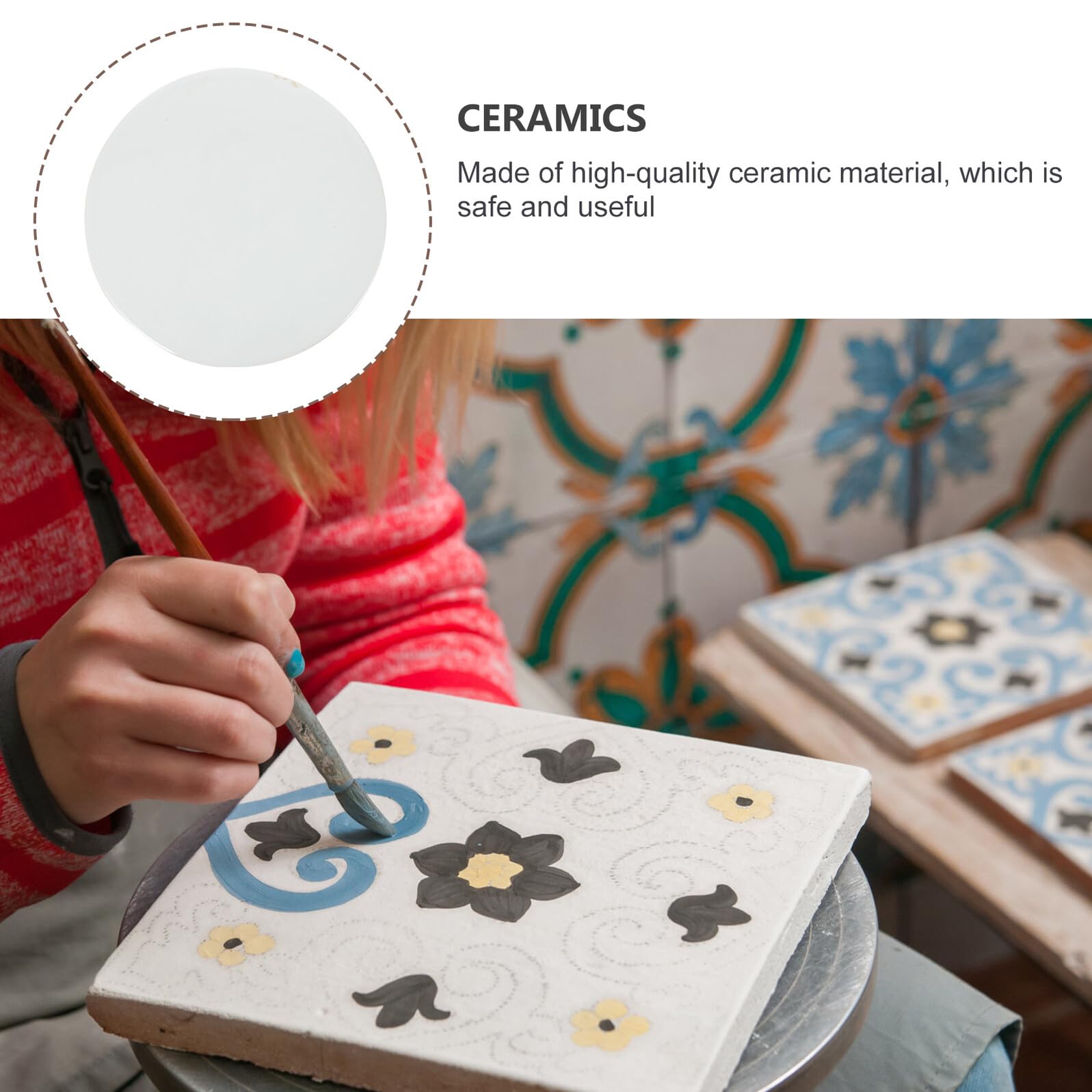 Piatto in Ceramica Bianca Fai da Te 30cm, Chip di Ceramica Grezzo Rotondo per Pittura Manuale, Forniture Artistiche per Lezioni di Arte e Hobby Creativi per Ragazzo Ragazza