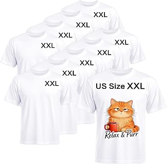 Joyclub 10 Pack Blank T-Shirts for Sublimation White Polyester Unisex