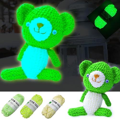 Miniatura 3 de Hilo de ganchillo que brilla en la oscuridad, hilo de ganchillo luminoso para manualidades, Halloween, Navidad, hilo de coser, suministros de fiesta