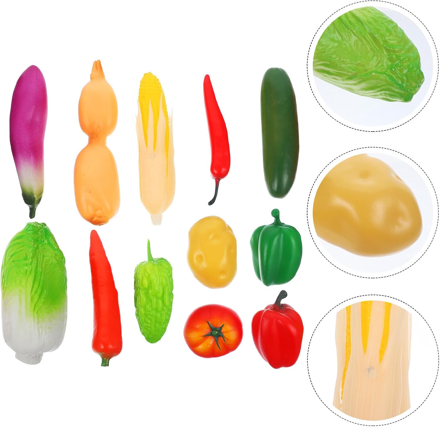 12pcs Artificial Vegetable Models Simulation Plastic Vegetable Decor for Kitchen Shop Kindergarten Photo Props