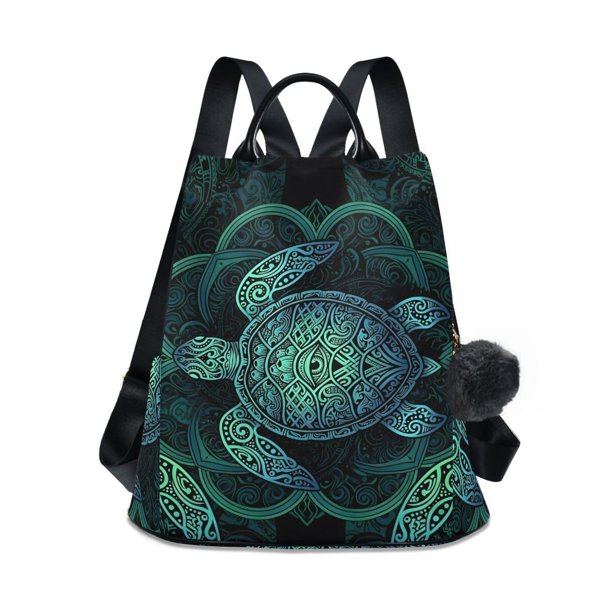 ALAZA Sea Turtlelotuses Mandala Boho Outdoor Backpack Bags for Woman Ladies