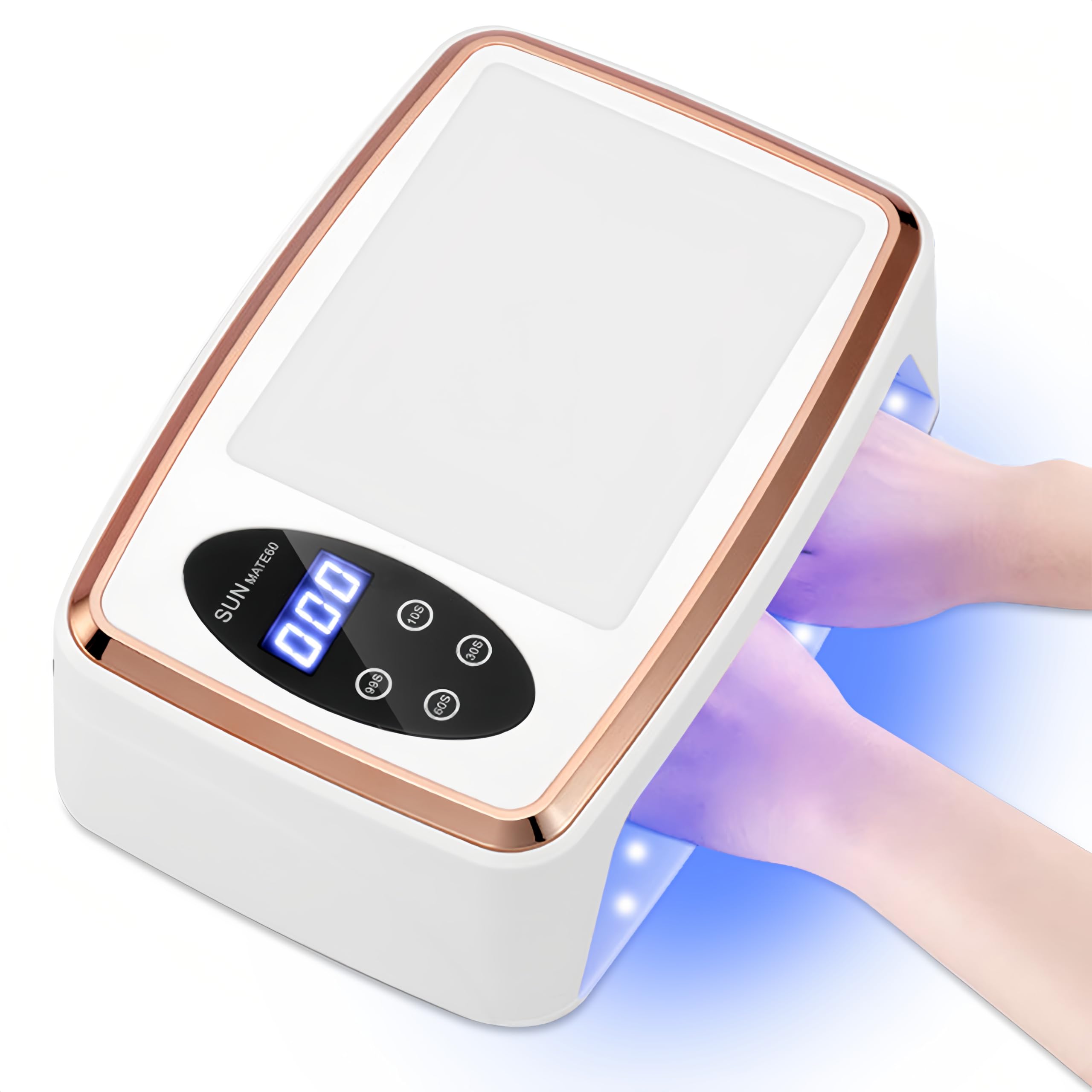 【2026 新ジェルネイル ライト】NUYOLEITY ネイルライト LED UVライト レジン用 全ジェル対応 380W硬化ライト PU手枕付き ジェルネイルライト 4階段タイマー 90LEDs 高速硬化 レジンライト 低ヒート 手足両用 マニキュア用 日本語説明書付き (ホワイト)