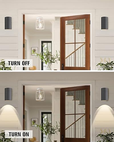Miniatura 4 de Ken  Ricky Aplique de pared para exteriores accesorios de pared exteriores luces exteriores cilíndricas para casa porche garaje patio puerta y