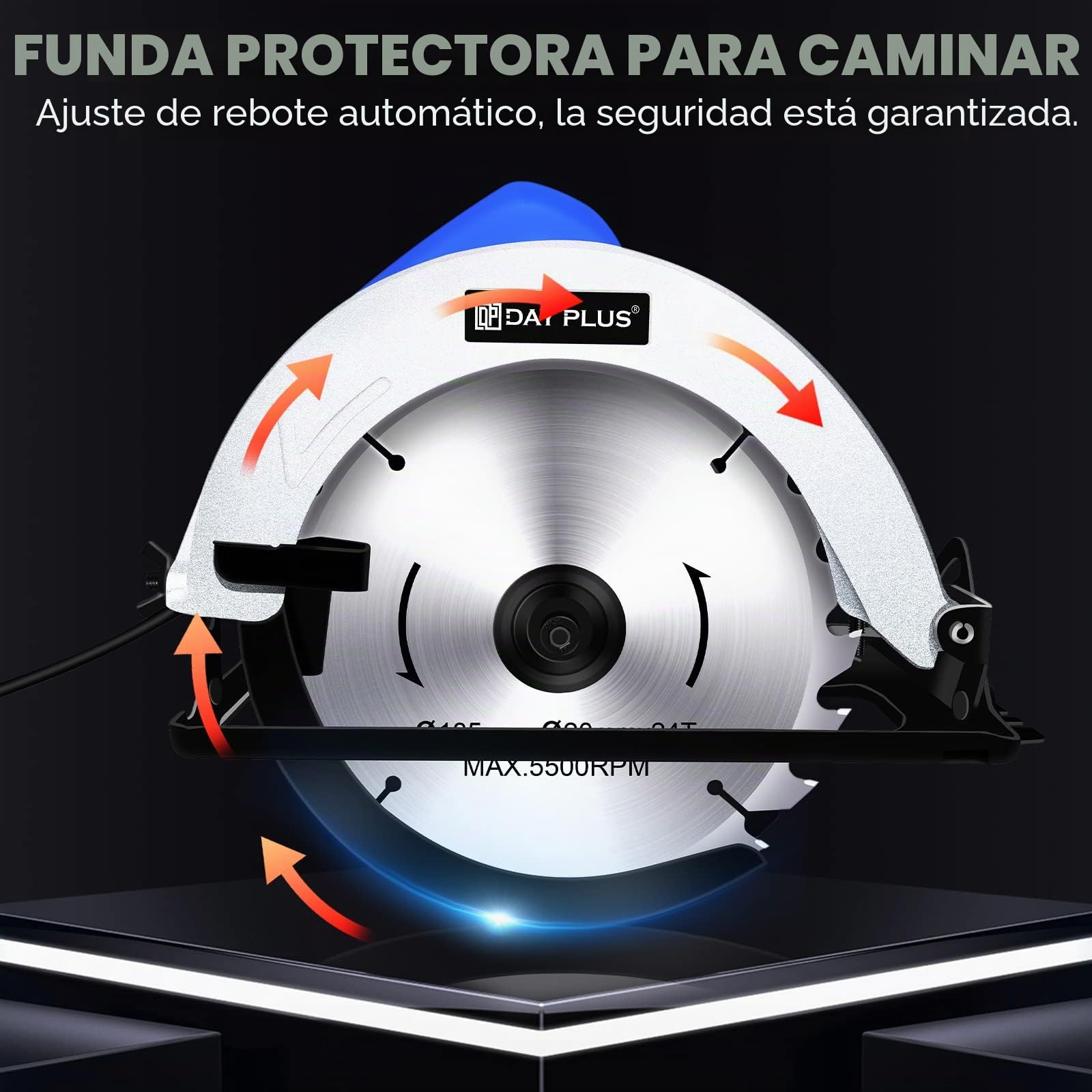 Lucn Sierra circular eléctrica de 2000 W, herramienta eléctrica de corte de metal de madera resistente con cuchillas de 57 mm, interruptor de seguridad, ideal para madera, plástico, metal blando