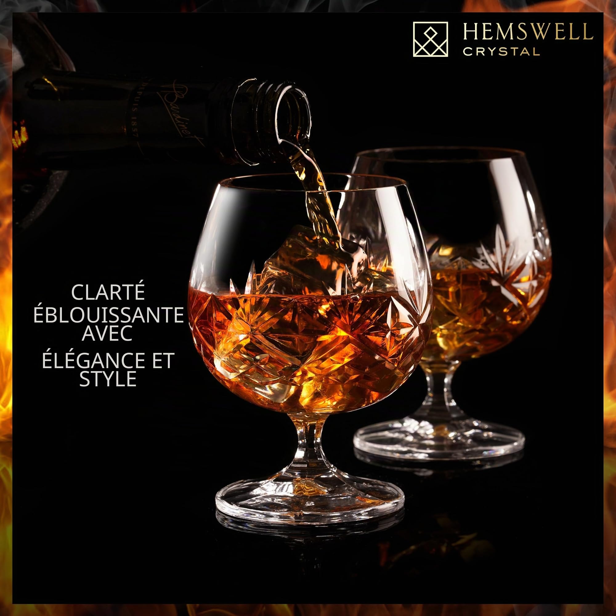 Verres à Brandy 2 pièces 250 ml – Cristal sans plomb, boîte satinée de présentation, design Glenrigg haut de gamme – Idéal Cognac, Brandy & spiritueux