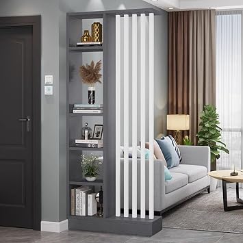 Wall Room Divider,Room Divider Shelf,Storage Cabinet Storage Display with Shelves,Entry Hall Storage Rack,Wood Separator Screen,Wall Privacy Screens for Home Office Decorative
