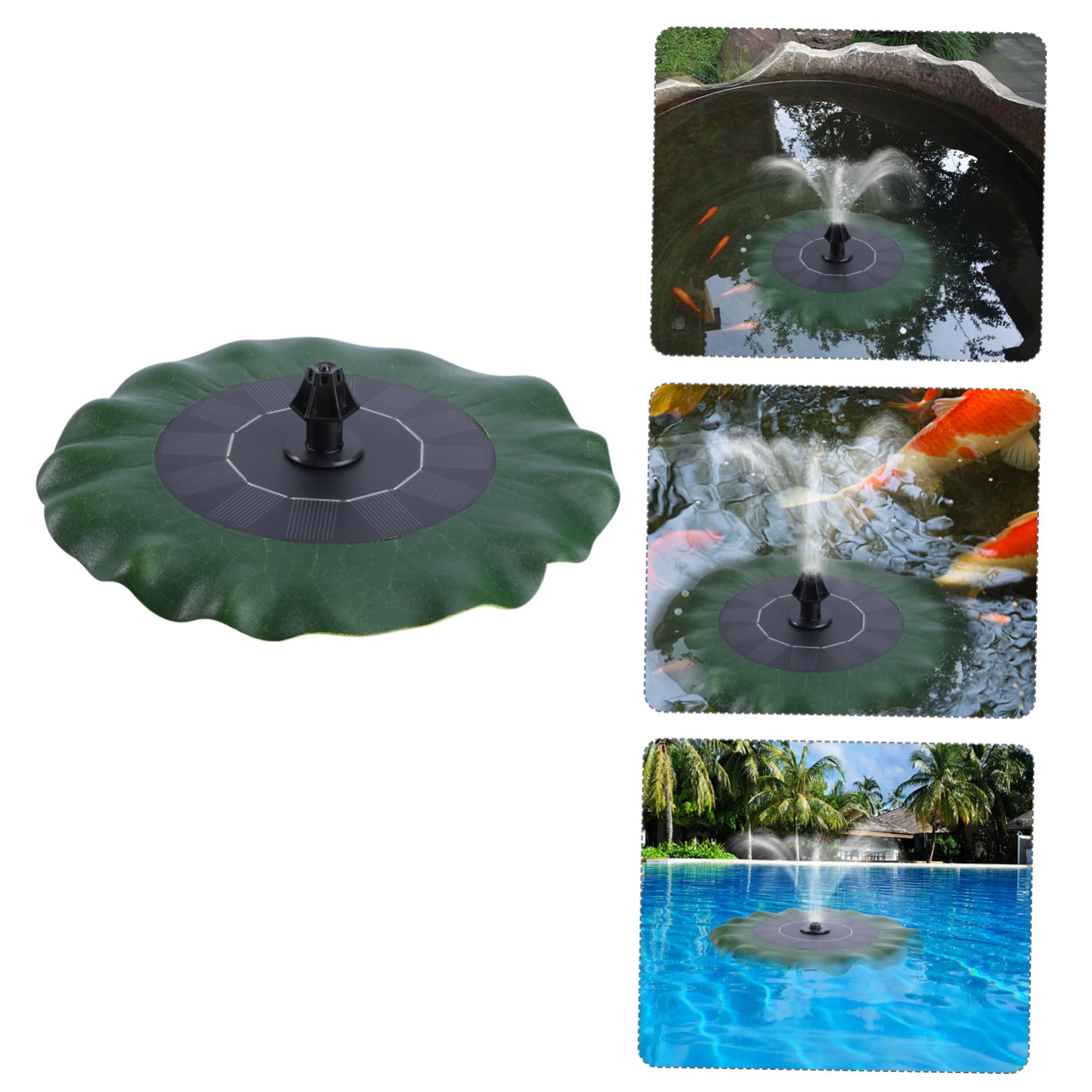 GALPADA Pompa Solare in Plastica per Galleggiante a Forma Loto, Pompa Acqua Dc senza Spazzole Facile da Spostare per Giardino e Bagno degli