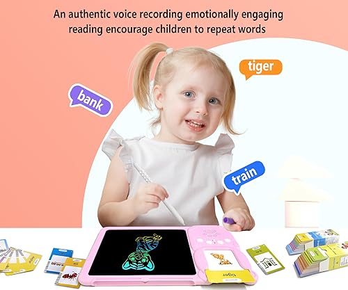 Miniatura 7 de Rylai Juguetes para niños pequeños, tarjetas flash parlantes, recursos de aprendizaje de jardín de infantes, 510 palabras visuales con tableta de