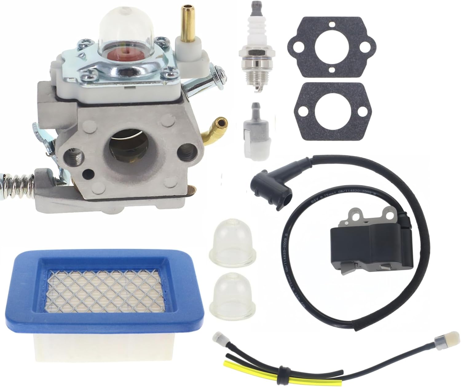 PB-580T Carburetor for Echo PB580T PB-580H PB580 Backpack Blower WTA-35 A021004331 with PB-580 Ignition Coil Tune Up Kit