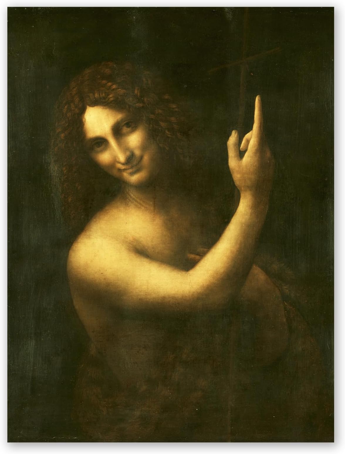 Leonardo Da Vinci Poster - Saint John The Baptist Print - Historical And Cultural Illustrations Religious Wall Decoration Art - Suitable for Bedroom Living Room Office Unframed Cool Wall