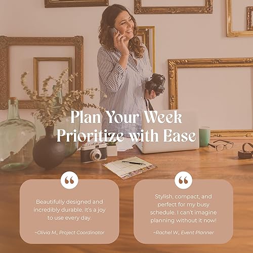 Miniatura 7 de Bloc de notas semanal sin fecha, bloc de notas de 52 páginas con lista de tareas pendientes y rastreador de hábitos | Almohadilla de escritorio
