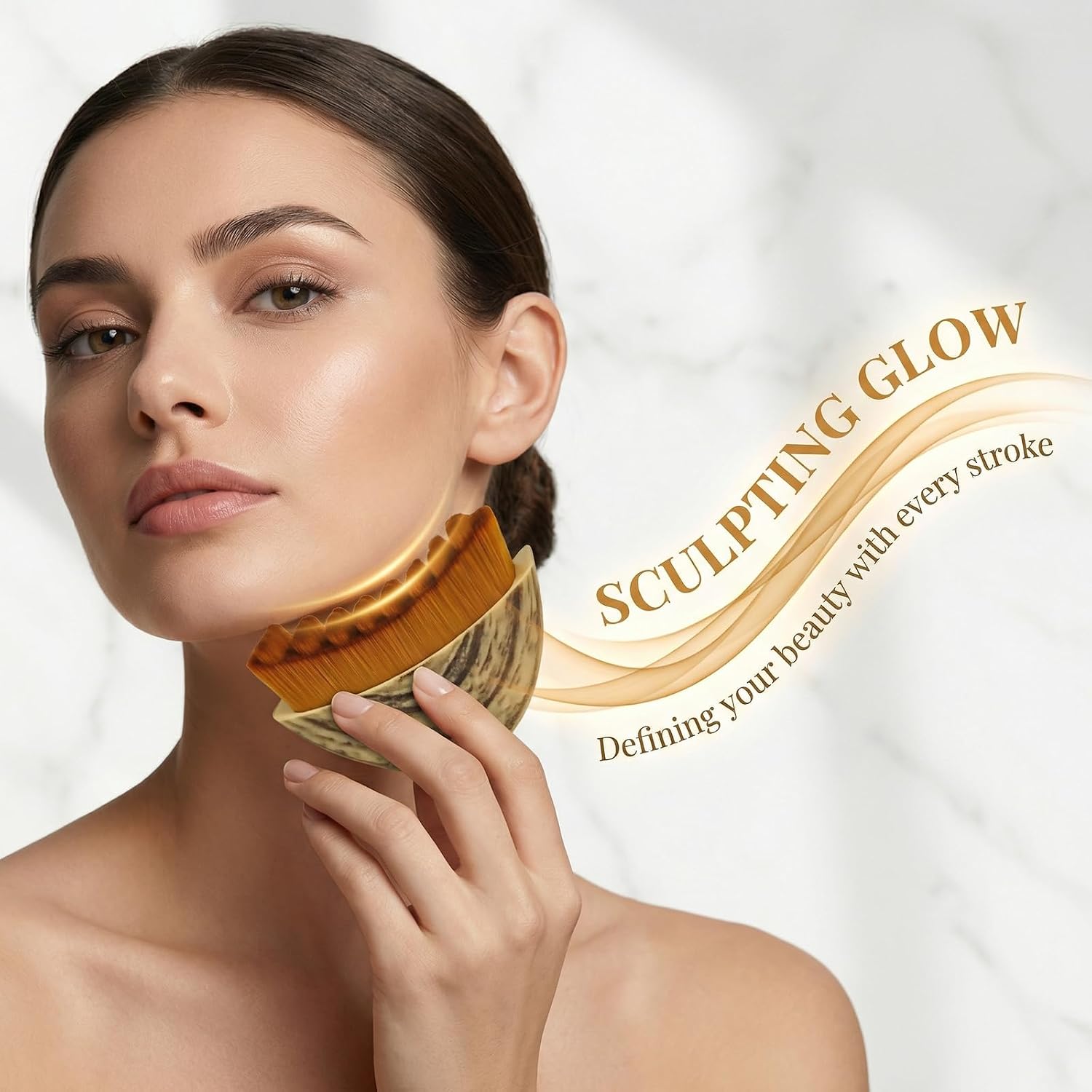 Lymphatic Contour Face Brush,1PCS Lymphatic Face Brush-Ultimate Lymphatic Drainage Tool for a Refreshed Complexion, Lymphatic Brush-Facial Tension Relief and Daily Skin Care (Gold Storage Bag) image 2