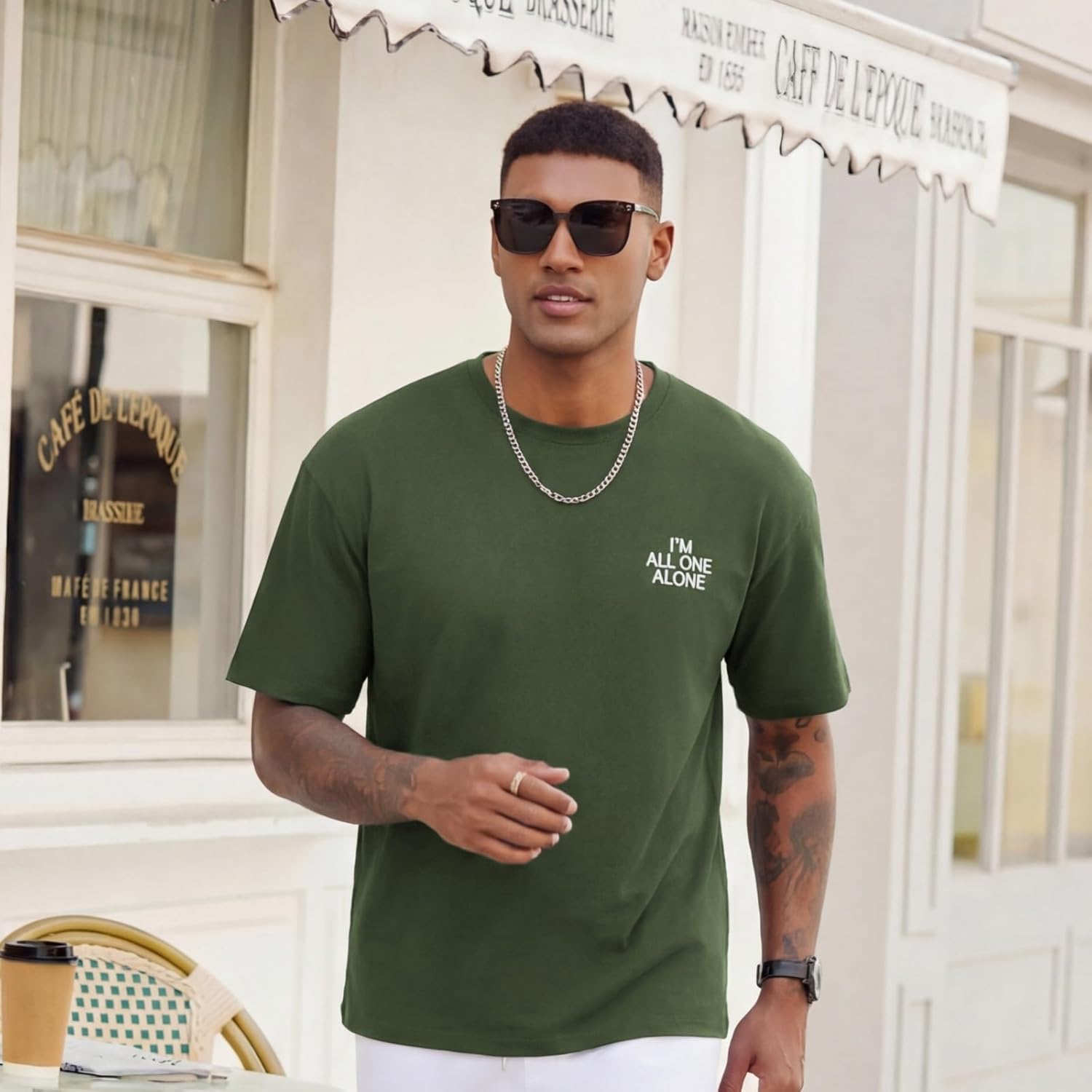 Mens Graphic Tees Vintage T-Shirts Oversized Letter Print Casual Crewneck Short Sleeve Rapper Streetwear Tops - Image 4