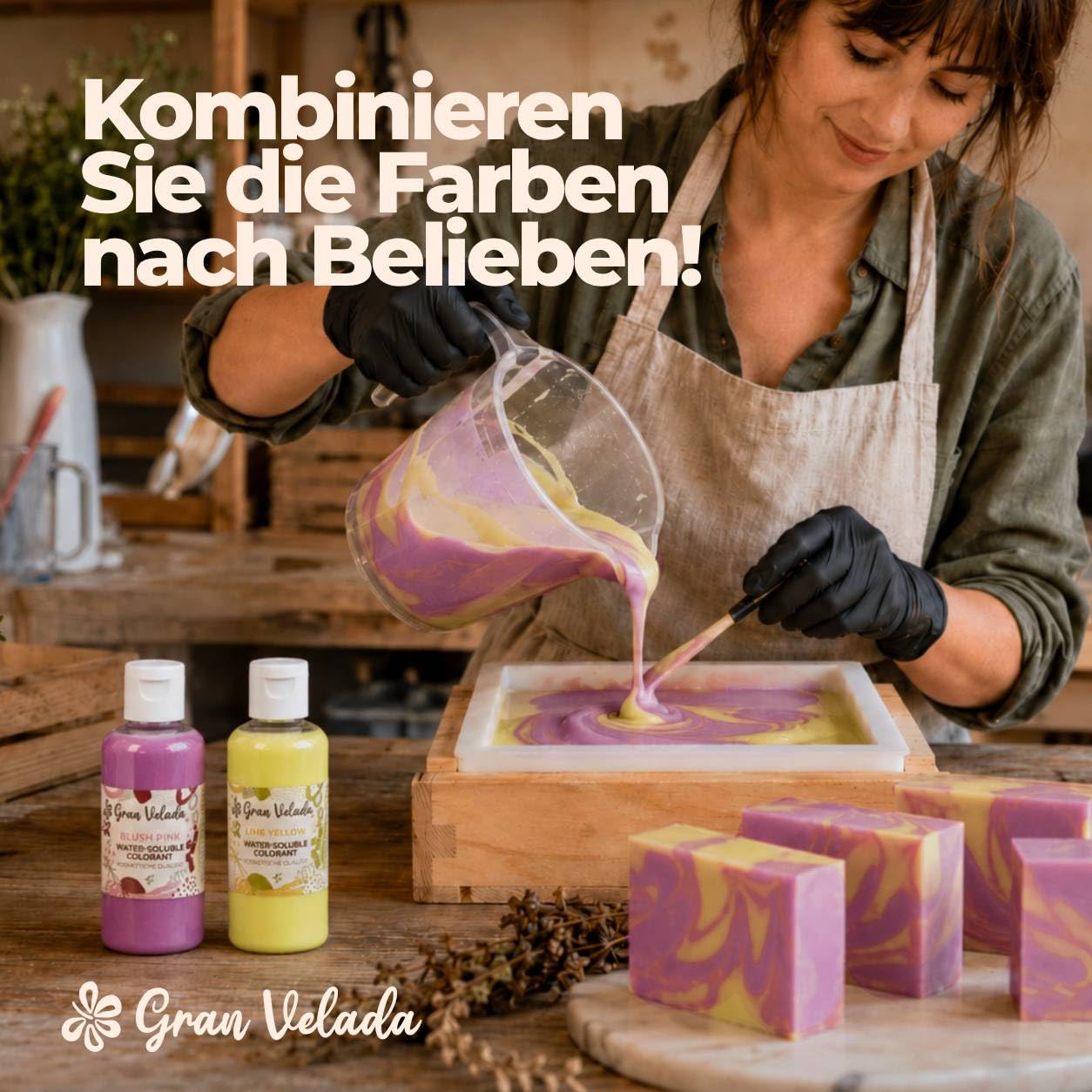 Gran Velada - Seifenfarbe Schwarz 1000 ml | Hochkonzentrierter Farbstoff für Glycerinseife, Wasserlöslich für Handgemachte Seifen, Intensive Pigmentierung, DIY Kosmetik