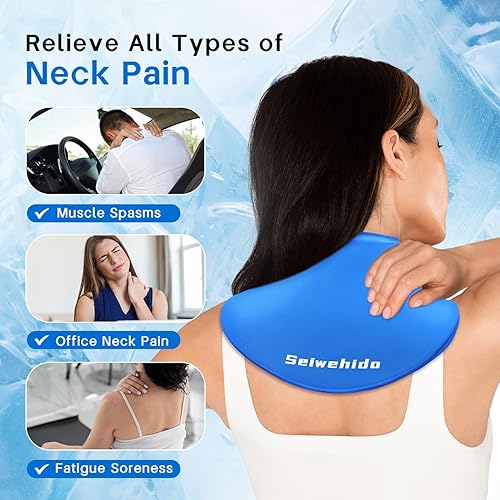 Miniatura 2 de Soporte cervical refrescante para el cuello, paquete de gel de compresión reutilizable para calor y frío para aliviar el dolor de cuello, hombros,