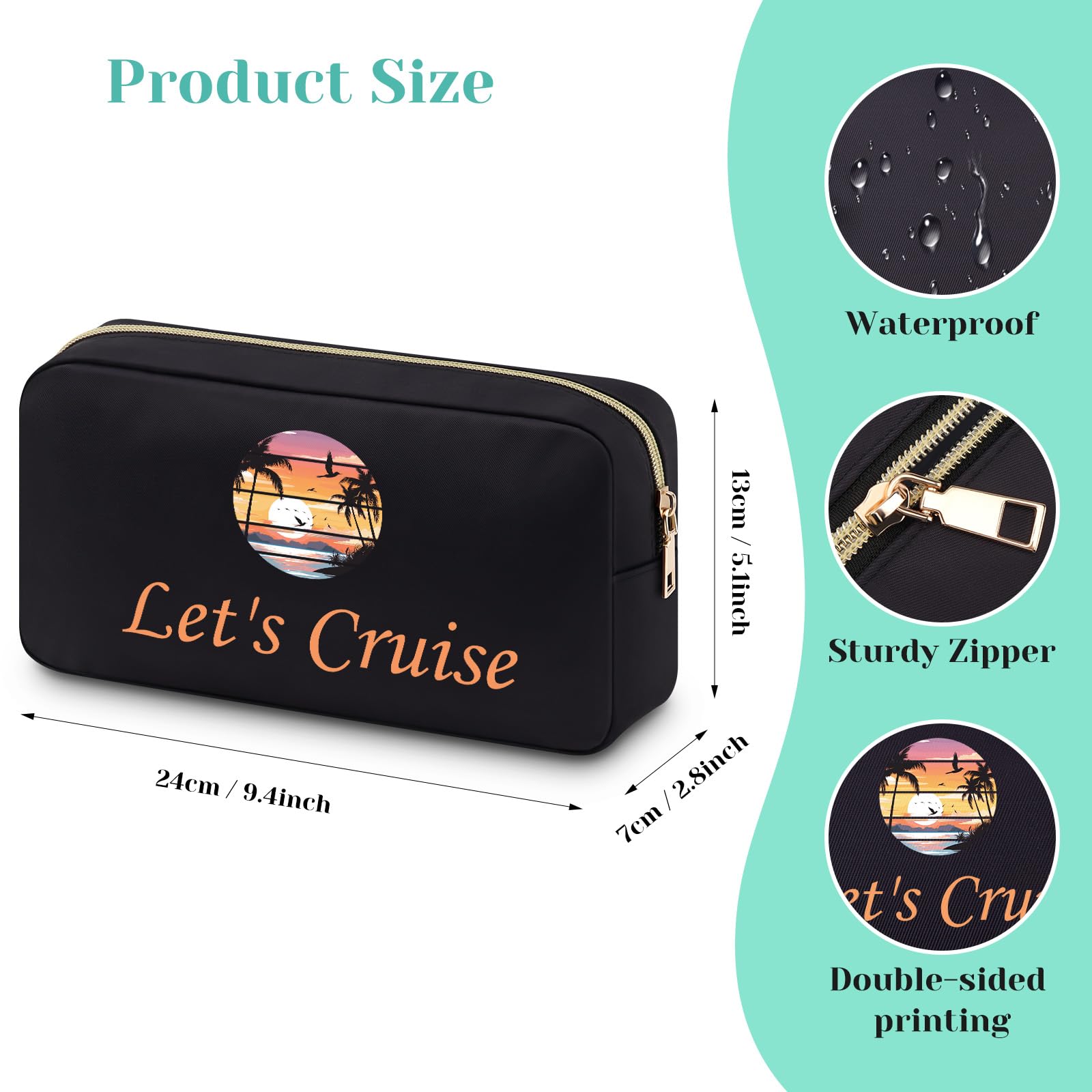 Cruise Gifts for Women Cruise Cosmetic Bag Beach Accessories Summer Vacation Presents for Daughter Makeup Bag Funny Gifts for Women Travel Organizer for Girl Sister Friend Mom Bestie - Image 2