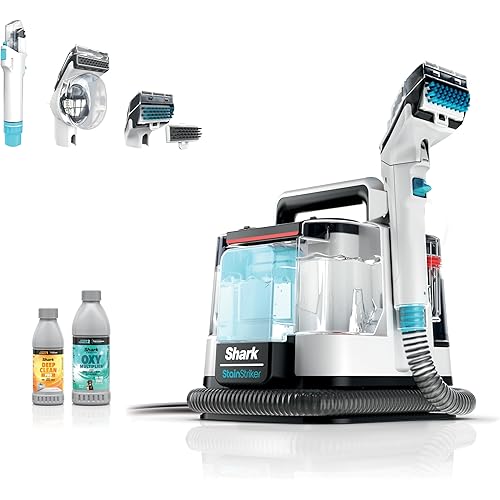Shark StainStriker Portable Carpet, Upholstery & Area Rug Cleaner with Pet Mess Extractor, Stain & Odor Remover, Perfect for Car Interiors, White, PX201