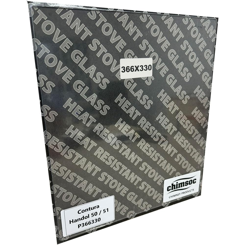Chimsoc Clear Replacement Stove Glass - Contura Handol 50 / Handol 51 (366Mm X 330Mm Rectangular)