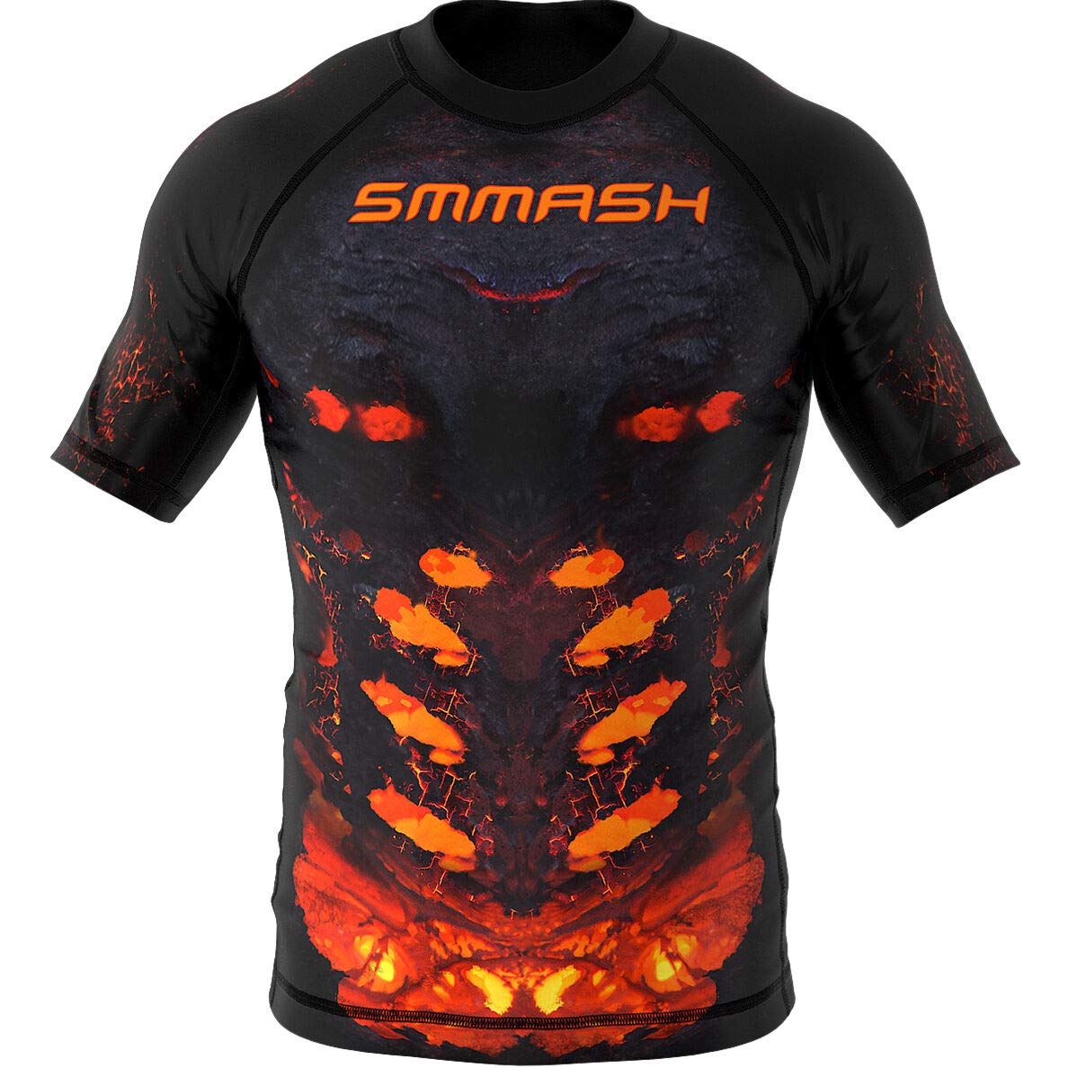 SMMASHMen's Short Sleeve Rashguard, Functional Shirt MMA BJJ Kickboxing Thai Boxing Cross-Training Fitness, Breathable T-Shirt, Professional Sportswear for Men with Silver Ion Fibres