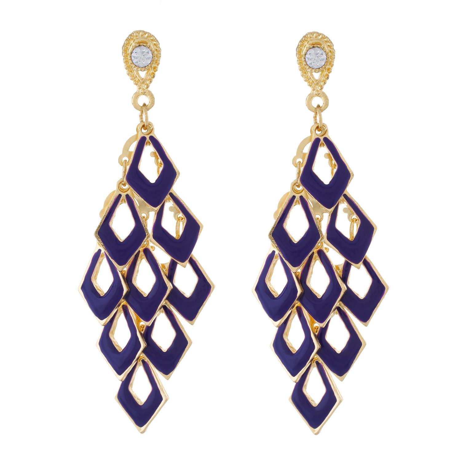 One Stop Fashion Bunch of Grapes Shape alloy Earrings for girls and womens (Purple)