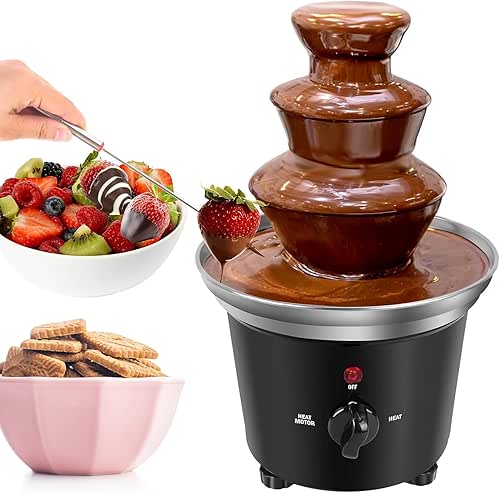 Chocolate Fountain Machine, Plastic Chocolate Melt Dipping Machine Warmer, 3
