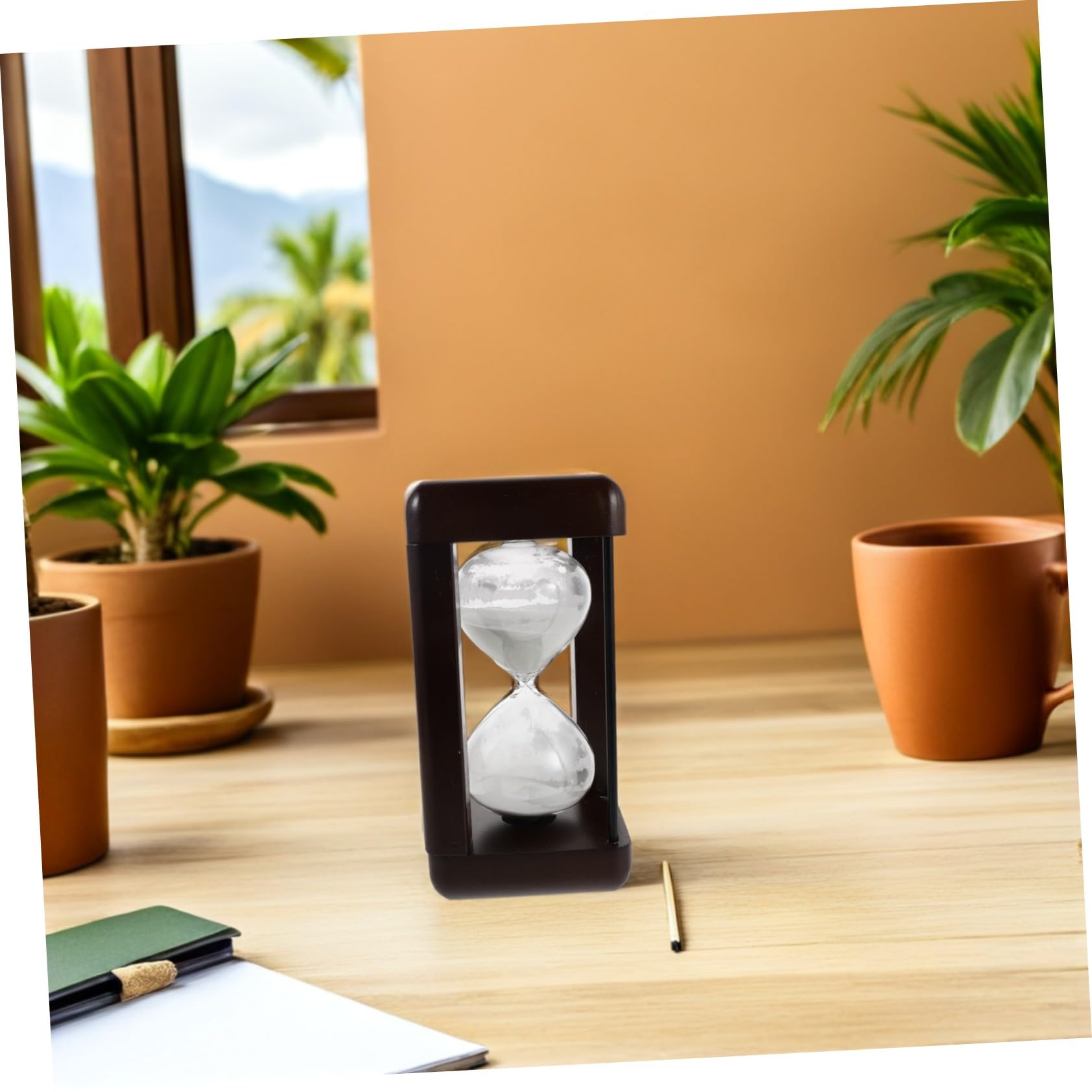 Temporizador de Arena de Mesa de Vidrio Rellenable para Decoración Retro de Escritorio