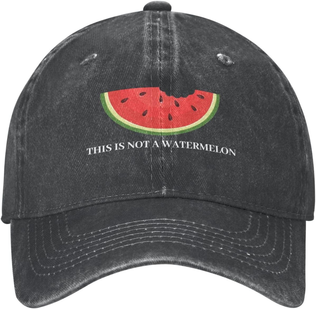 This is Not A Watermelon Hat for Women Dad Hat Graphic Hats Black