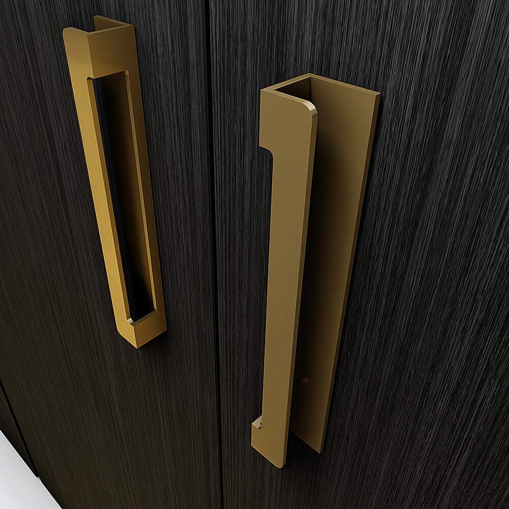 HRX Self-Adhesive Edge Fingerpull Door Handle - Easy to Install Screwless Peel and Stick on Glass, Wood, Metal, Plastic - Sliding Doors Knob for Kitchen Fronts, Drawers & Dressers Panels - 2 Pack
