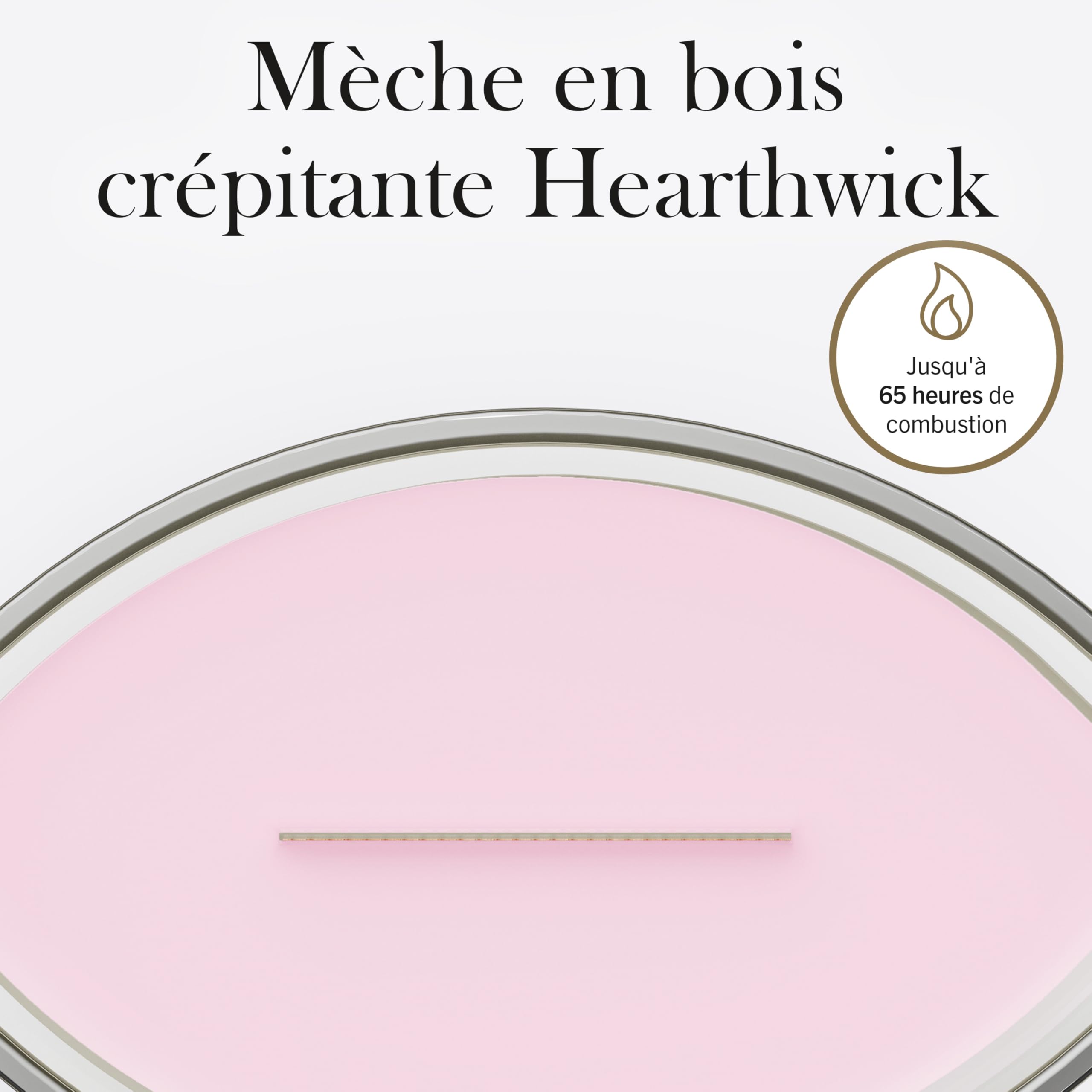 WoodWick Bougie parfumée | Bougie Ellipse | Cerise rose et vanille | Cadeaux parfaits pour femmes