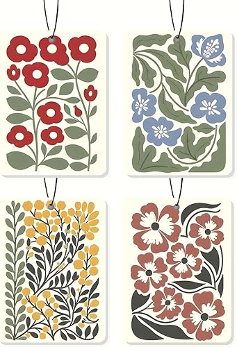 Miniatura 11 de Ambientador de aire para automóvil de frutas a cuadros, 4 piezas, limón/fresa/uva/tomate, ambientador colgante para autos, armario, cajón, libros,