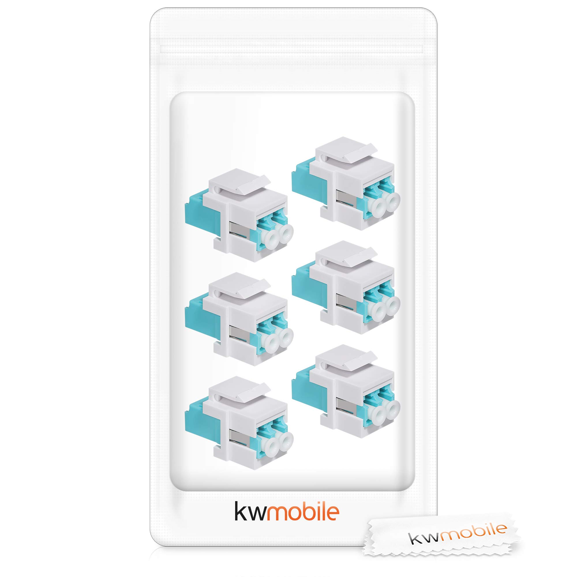 kwmobile 6x Moduli Keystone Multimodalità LC-LC Compatibile OM1 OM2 OM3 OM4 Cavi Fibra 50 62.5 µm