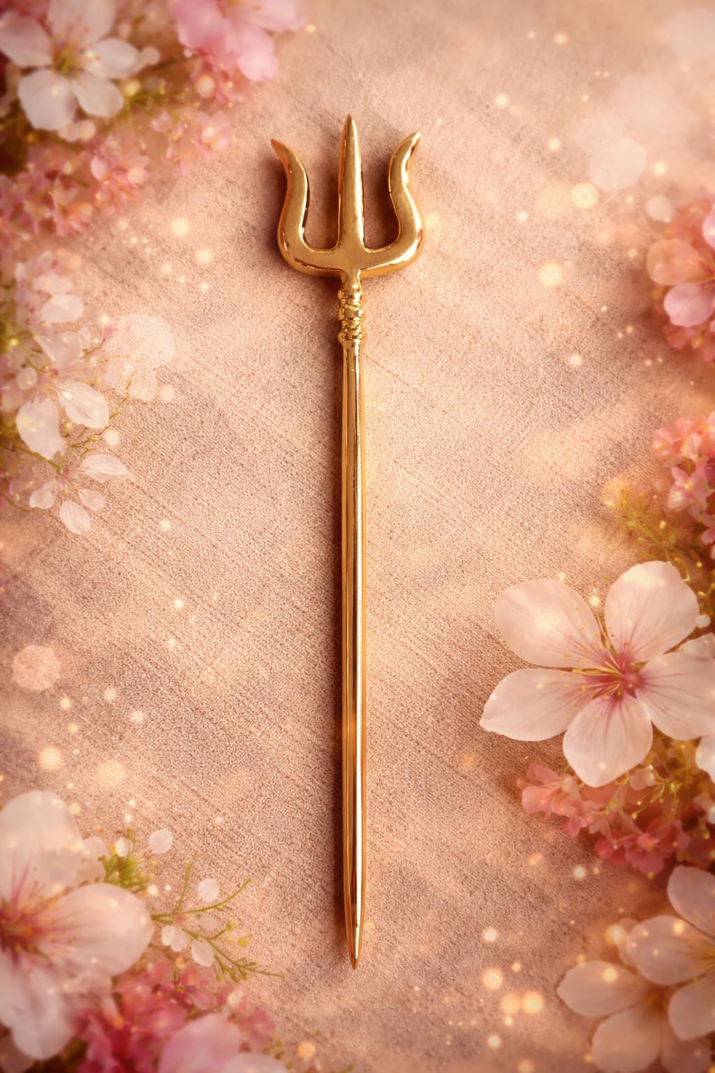 Small Size Brass Trishul | Traditional Brass Trident Statue for Pooja Room | Protection, Positivity & Peace | Ideal for Pooja Ghar & Home Temple (Height 5 inches)-image-25