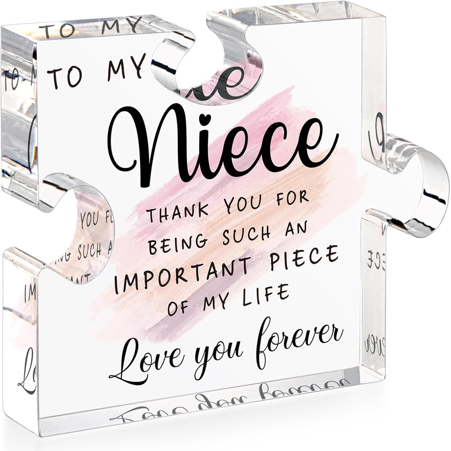 LukieJac Niece Gifts from Auntie Uncle - Nieces Birthday Gifts Best Niece Ever Gift for Nieces from Aunt Graduation Mothers Day Christmas Valentines Day Gift Paperweight Keepsake 4.7 x 3.9 Inch