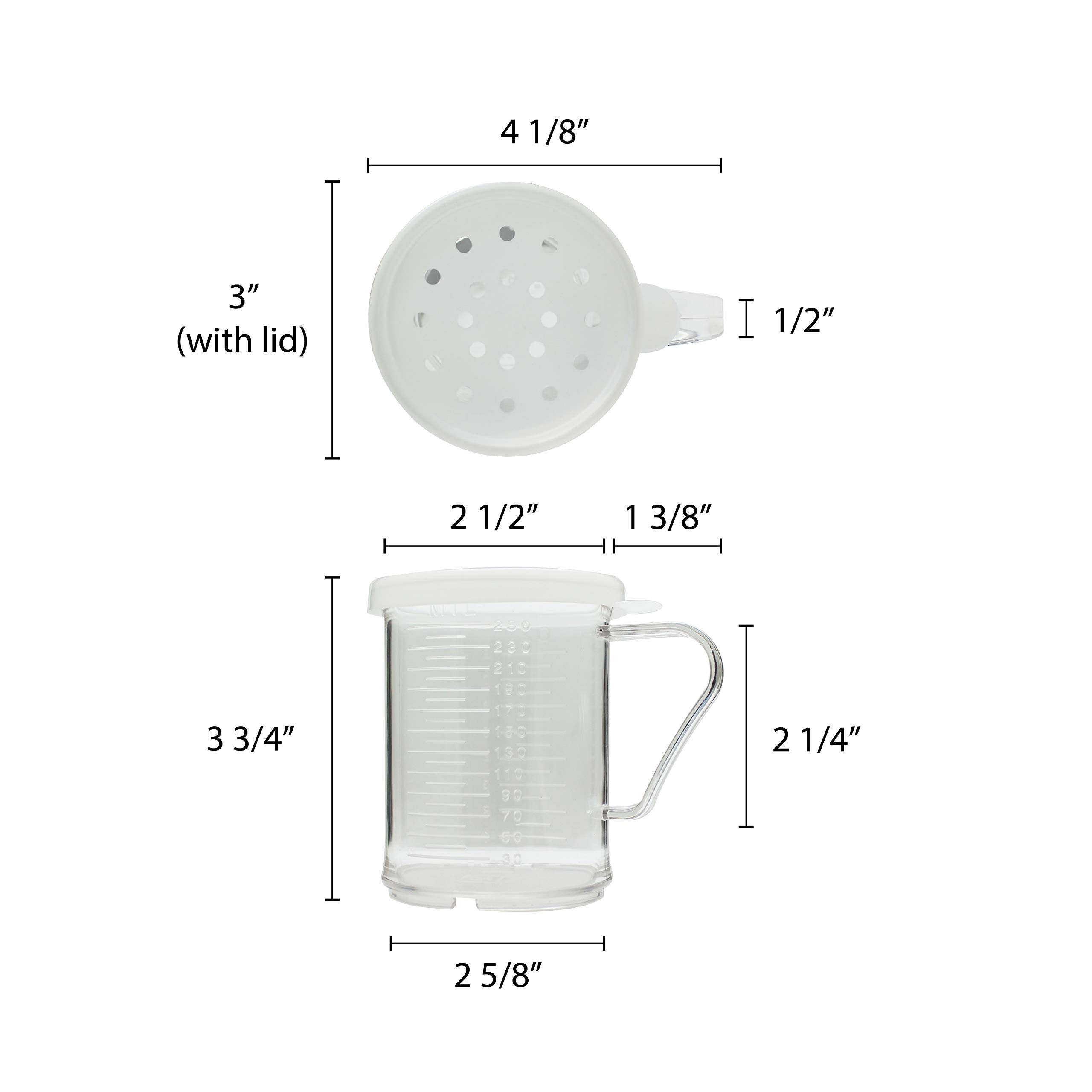 Thunder Group Polycarbonate Dredge with Handle and 3 Snap-On Lids, 10-Ounce