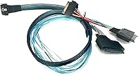 Vista 1 de Cable SlimSAS 8i a Dual U.2 de perfil bajo (3.3 ft) Expansión de almacenamiento NVMe Micro SATA