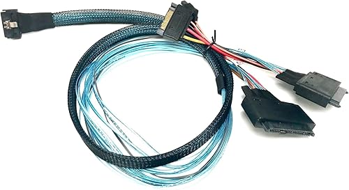 Cable SlimSAS 8i a Dual U.2 de perfil bajo (3.3 ft) Expansión de almacenamiento NVMe Micro SATA