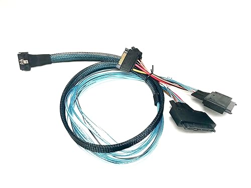 Micro SATA Cables Cable SlimSAS 8i de perfil bajo (SFF-8654) a dos conectores U.2 para transferencia de datos de alta velocidad de 39.4 in