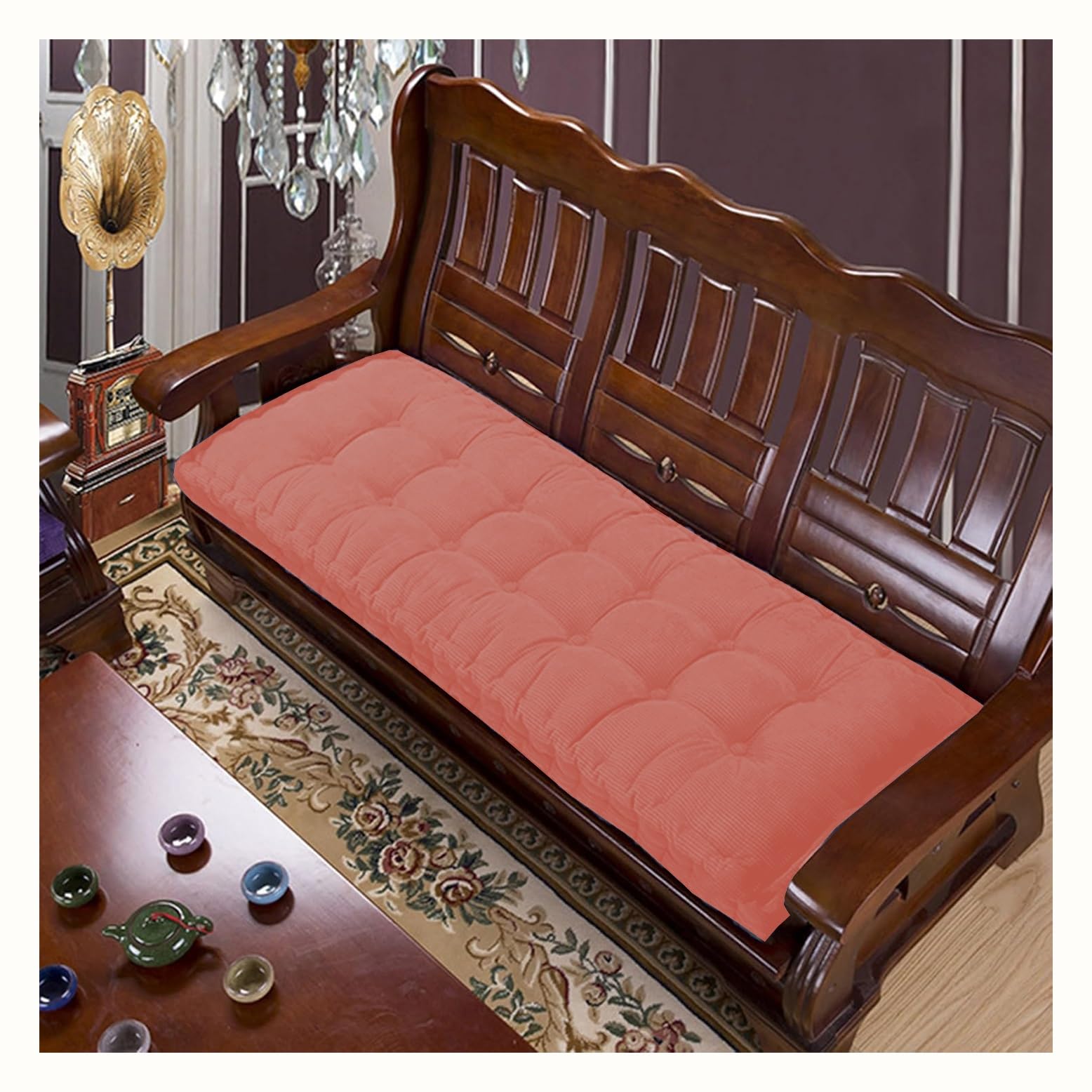 Cuscino per la Panca Cuscino Panca Cuscini Pallet Esterno Cuscini Panca Interno Casa Cuscino Grande da Pavimento Cuscino Seduta Divano 3 2 1 Posti 70x70 80x80 su Misura(S13,195x55cm)